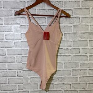 Guess leyna bandage Blush pink Double Strap Bodysuit- small- brand new